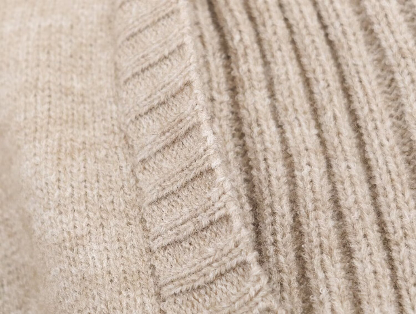 Women's new fashion ribbed trimmed loose knitted Coat