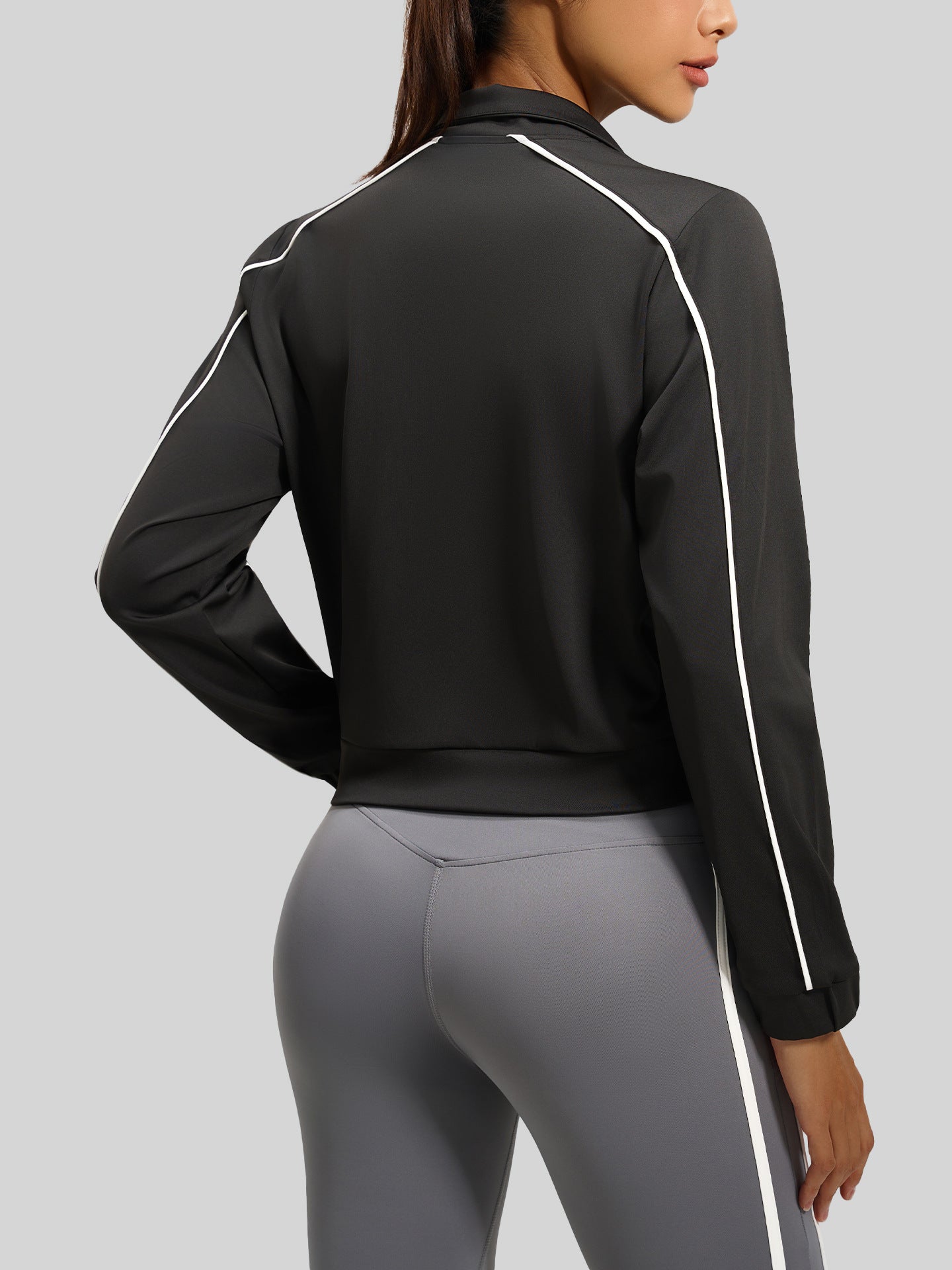 New women's loose-fitting color-blocked sports jacket