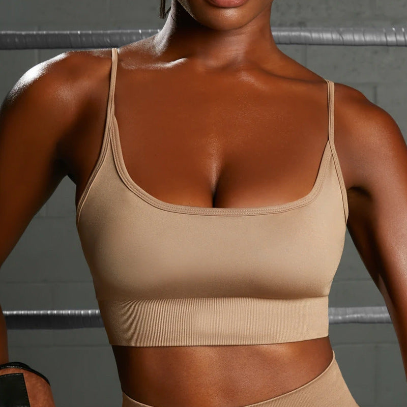 Women's New Seamless Yoga Clothes Women's Back Sports Fitness Clothes Hip High Waist Yoga Pants.