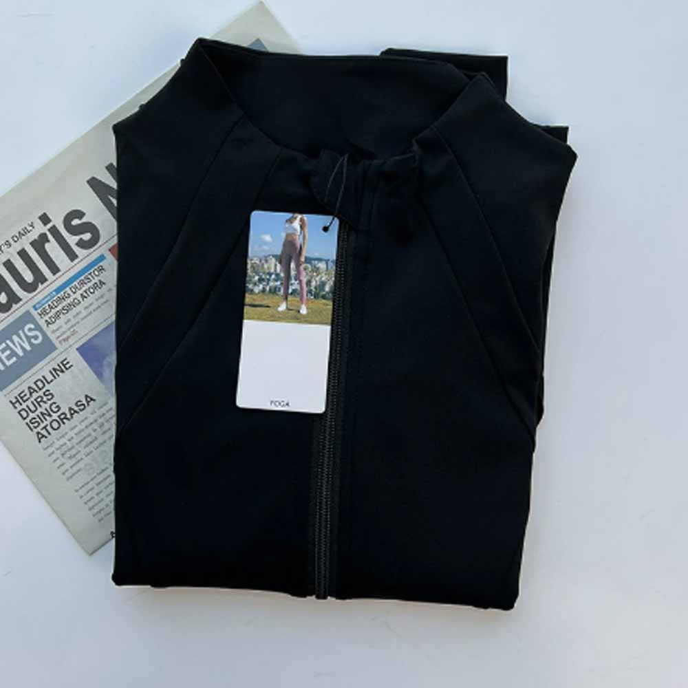 Women's New Stand-up Neck Nylon Slim Fitness Coat Soft and High Elastic Sports Cardigan Nude Pilates Yoga Clothes