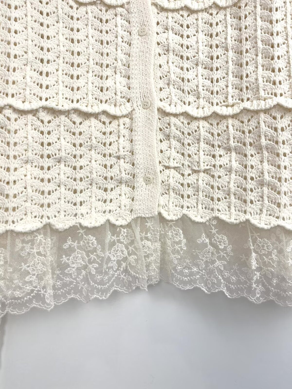 קרדיגן סרוג עם שרוולים ארוכים וצווארון O לנשים, שוליים טלאים