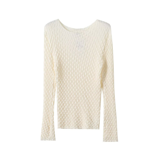 Women's new fashion texture interior style bottom knit top