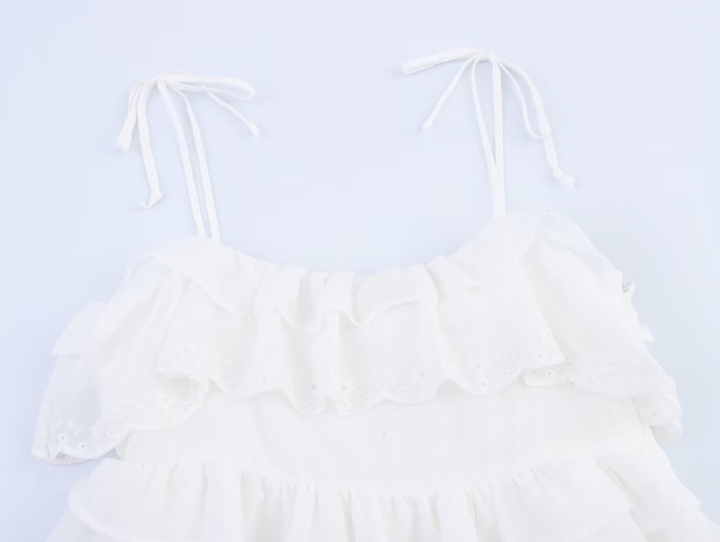 Women's new fashion layered decoration embroidered suspender dress