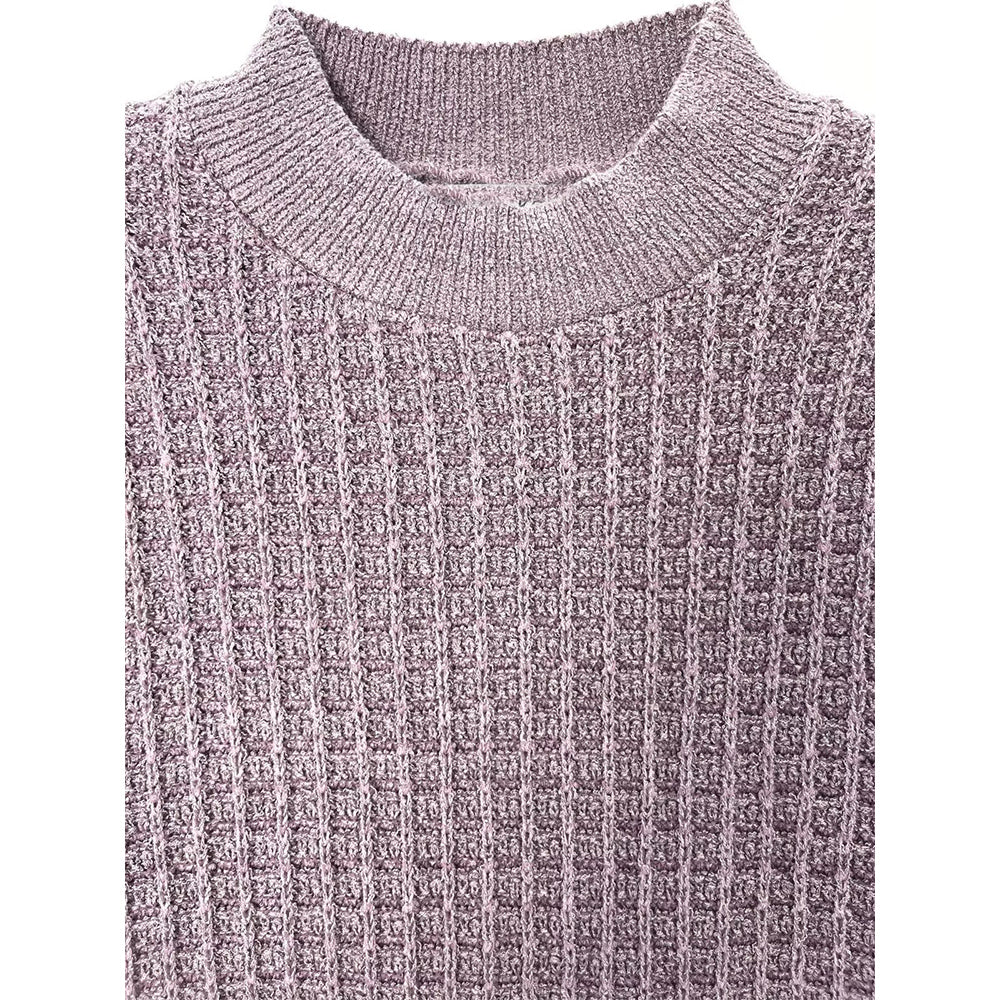 שמלת מיני סרוגה עם שרוולים קצרים ואופנתית לנשים בגימור דמוי פרווה