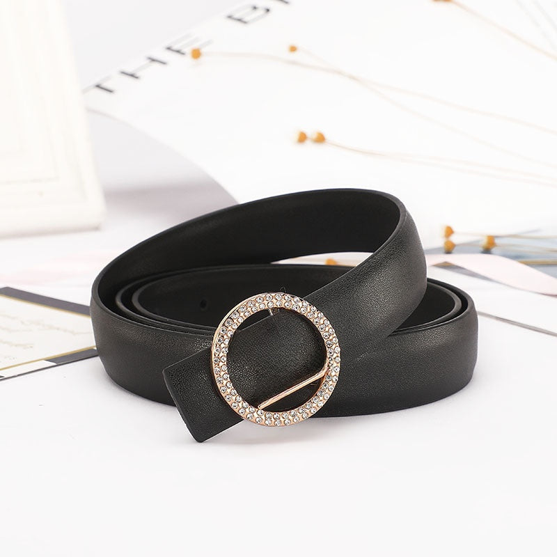 Women's New Casual Joker Multicolor Diamond-encrusted Decorative Belt Belt with A Box