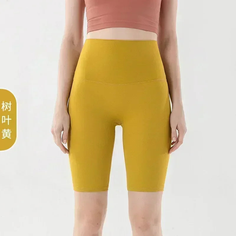 Spring and Summer New T-line-free Solid Color Yoga Shorts Five-point Yoga Pants Tight Elastic Exercise Fitness