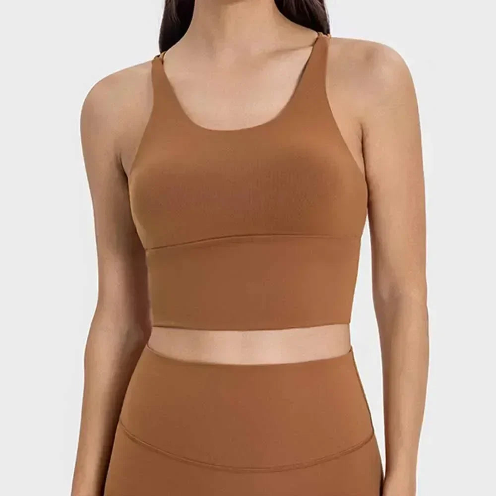 New Beauty Back Sports Bra Women's Backless Fitness Yoga Bra Thin Suspender Vest Top.