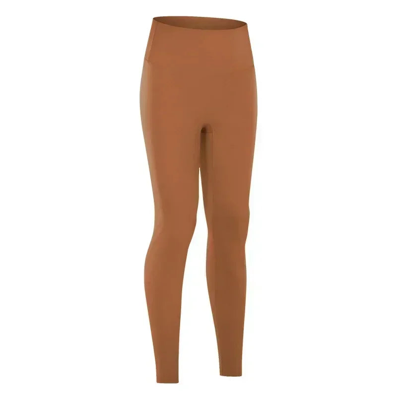 LU מכנסי יוגה גבוהים מותן הרמת ירך ללא קו מביך לנשים אלסטיות כושר תשע נקודות