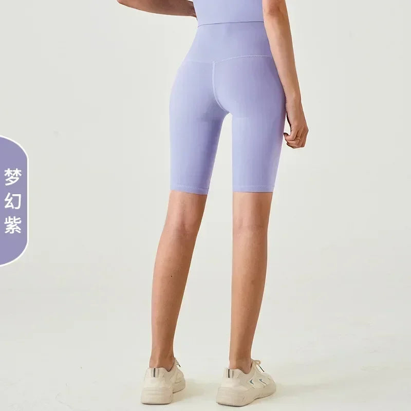 Spring and Summer New T-line-free Solid Color Yoga Shorts Five-point Yoga Pants Tight Elastic Exercise Fitness
