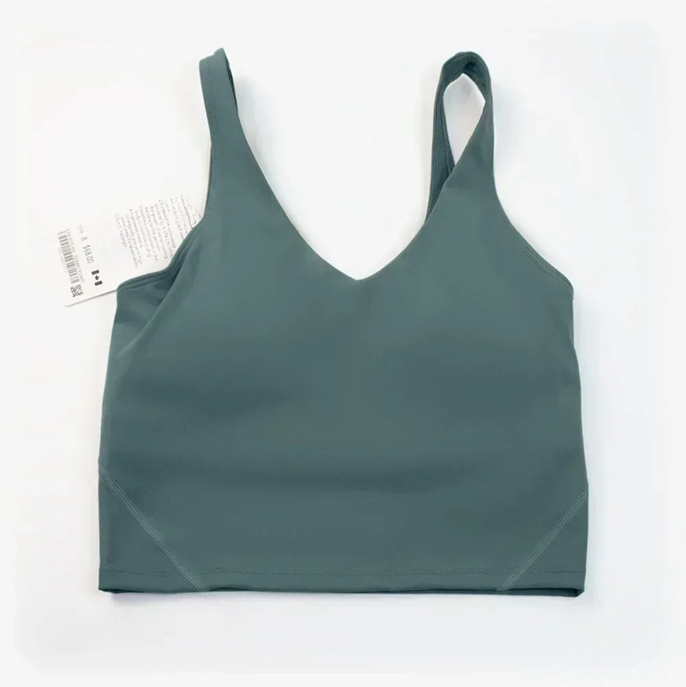 L Yoga Ladies' Sports Vest U-shaped Bra Beauty Back Bra Fitness Jogging With Lining With Chest Cup.