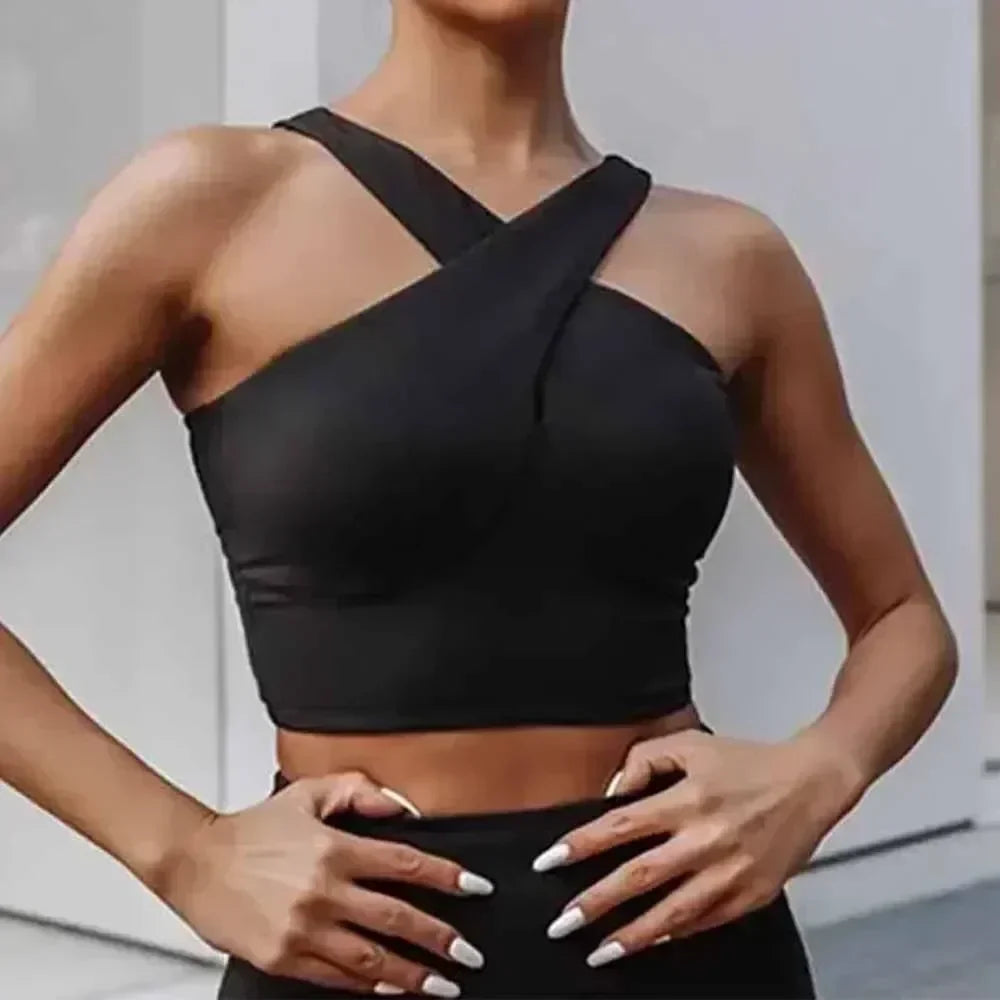 Women's New Chic Fashion Gathered Shockproof Beauty Vest Sports Bra Fitness Pants Yoga Suit