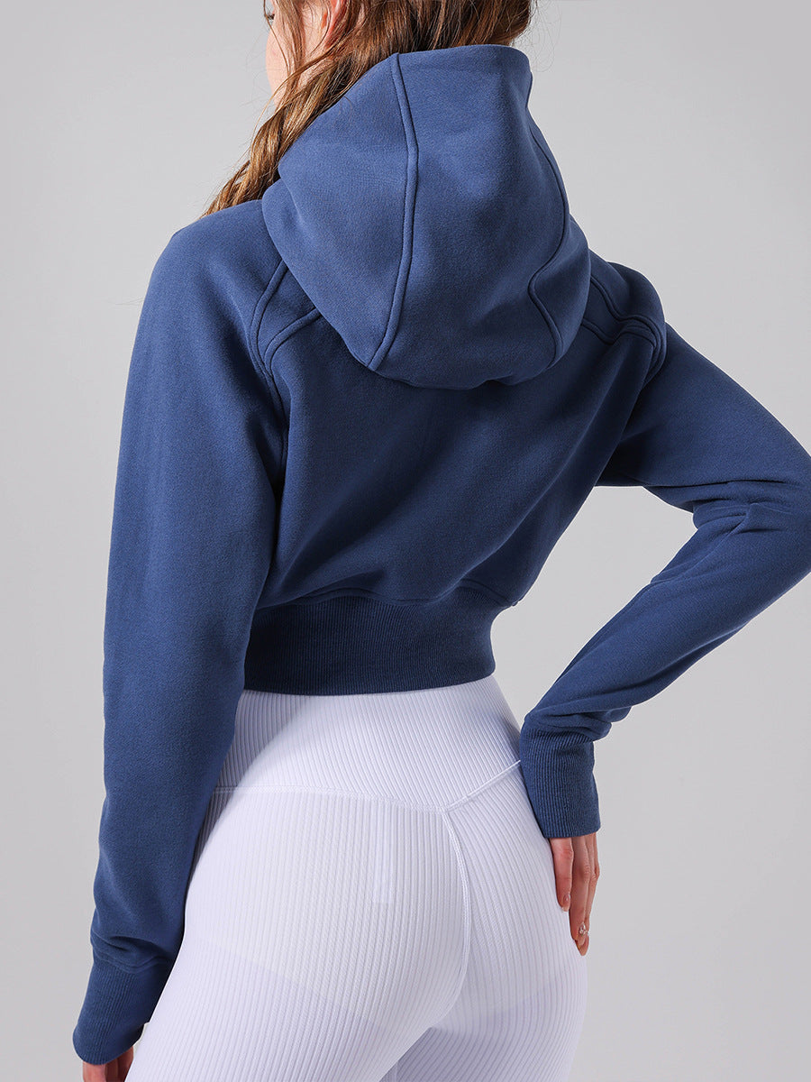 מעיל כושר חדש לנשים מדגם Joker עם קפוצ'ון בתוספת מעיל קטיפה חם ורפוי