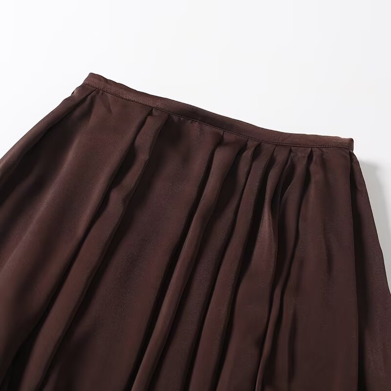 Women's new fashion loose versatile draped pleated MIDI skirt