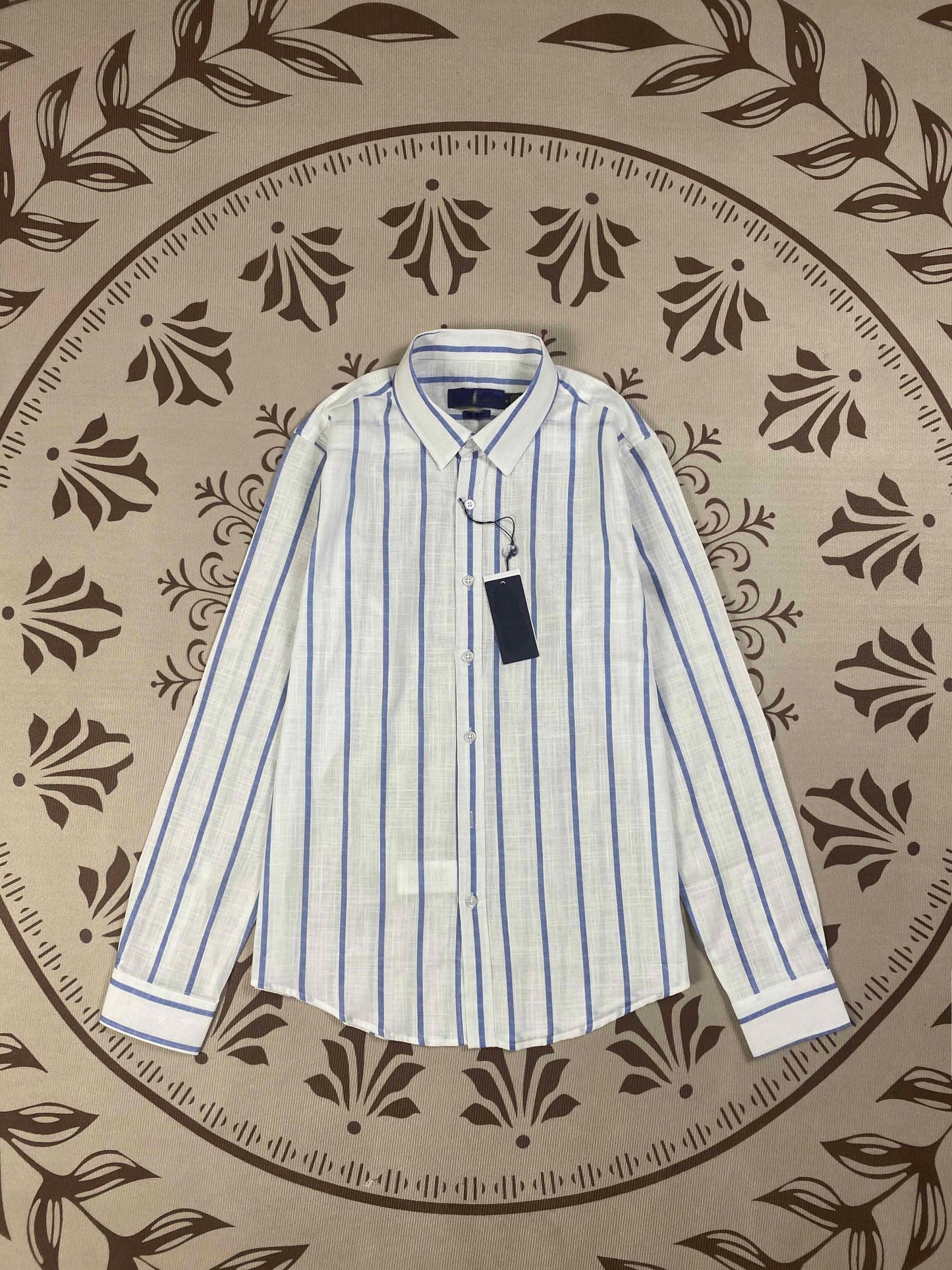 חולצה ארוכת שרוולים ורפויה לנשים חדשה בסגנון ג'וקר עם רקמת כותנה ופסים.