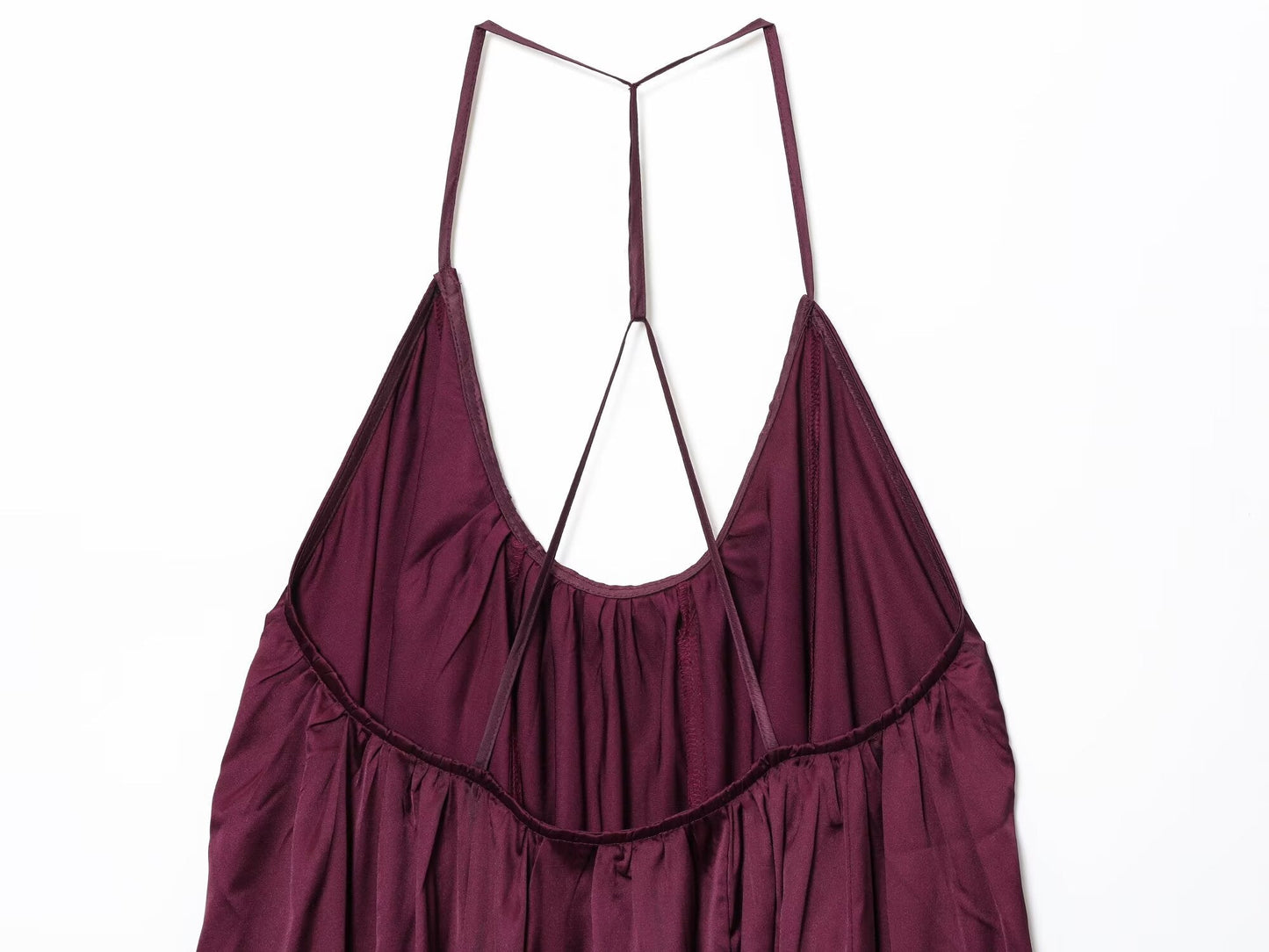 Women's New Fashion Loose Satin Texture suspender Midi Dress