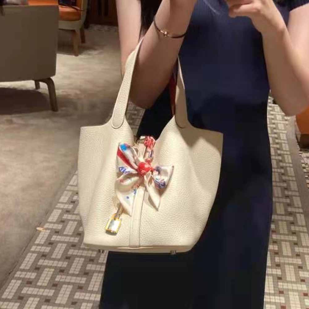 Women's New Casual Fashion Bucket Bag Leather First Leather Portable Shopping Basket Bag