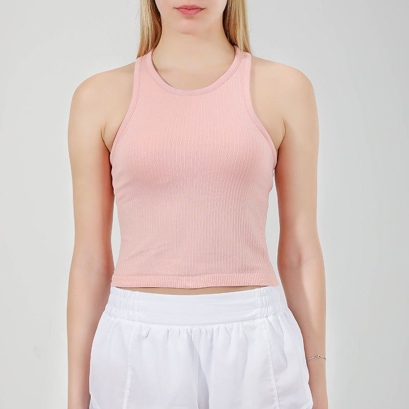 LU יוגה אופנתית חדשה לנשים גופיית Ebb בצבע עירום צמודה עם כרית חזה חזייה כושר אני-מילה יפה רע מזל. תחתונים נעים 