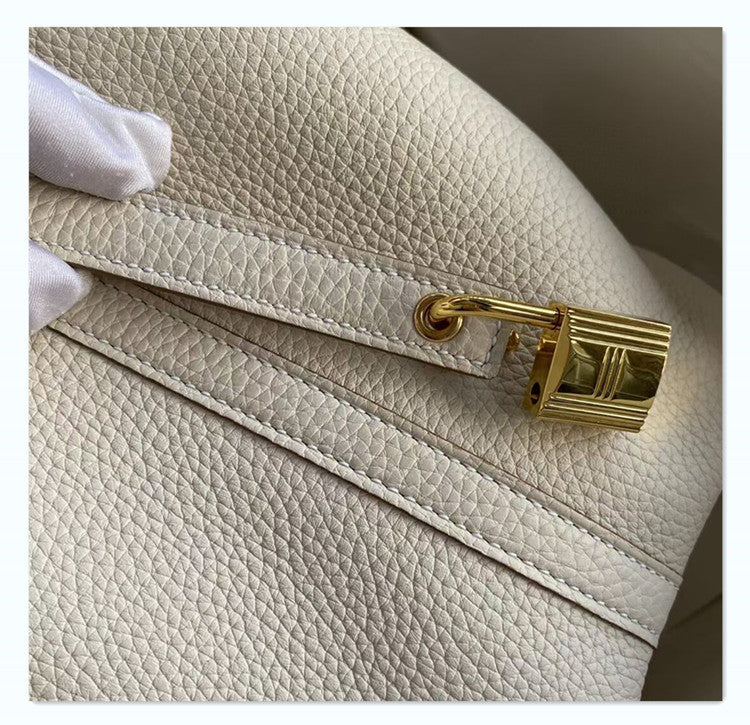 Women's New Casual Fashion Bucket Bag Leather First Leather Portable Shopping Basket Bag