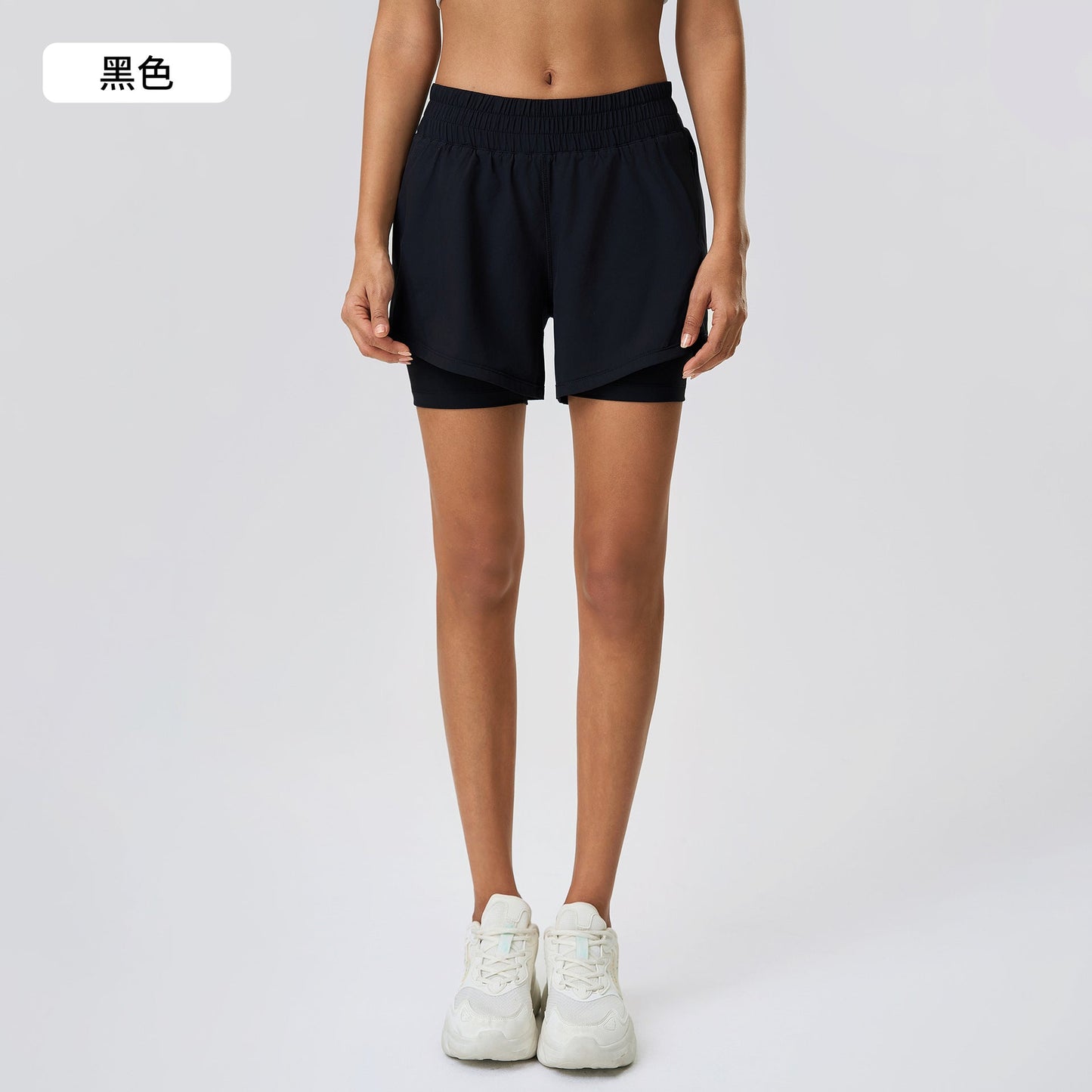 Women's quick-drying breathable shorts fake two-piece anti-exposure yoga fitness hot pants