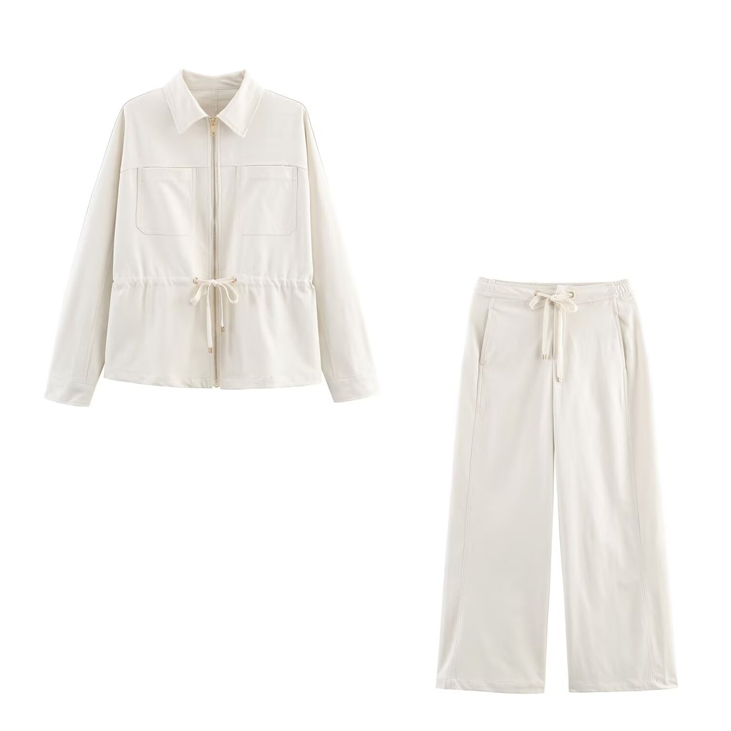 suit Women's 2 pieces adjustable waist design lapel Coat+Pants