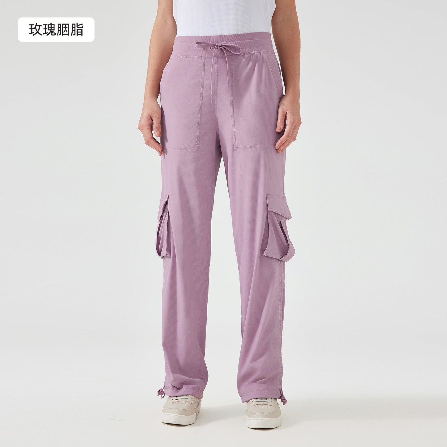 Women's new Joker running lightweight quick-drying multi-pocket wide-leg overalls