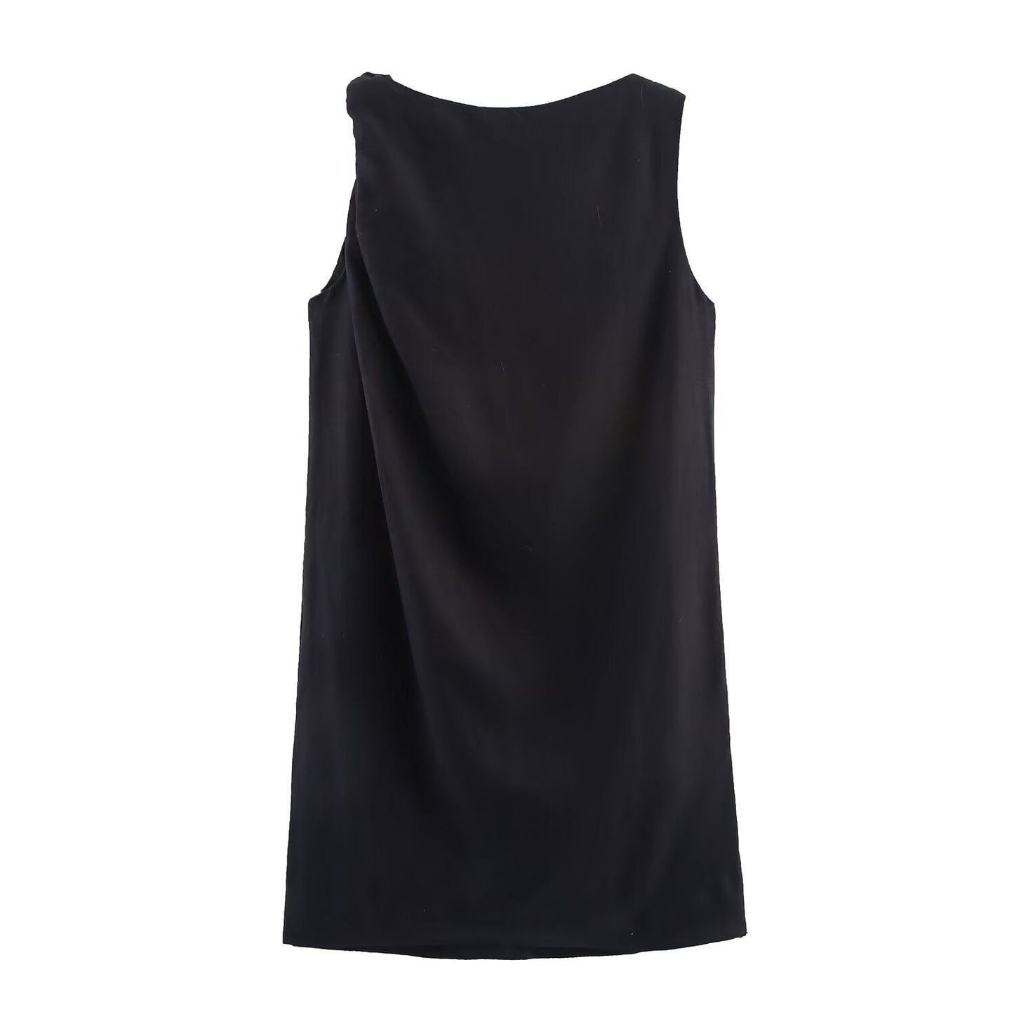 Women's new fashion knot decoration sleeveless linen blend mini dress