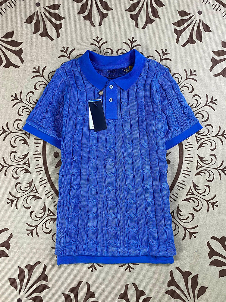 חולצת טי שירט סריגים עם דש רקום של ג'וקר לנשים