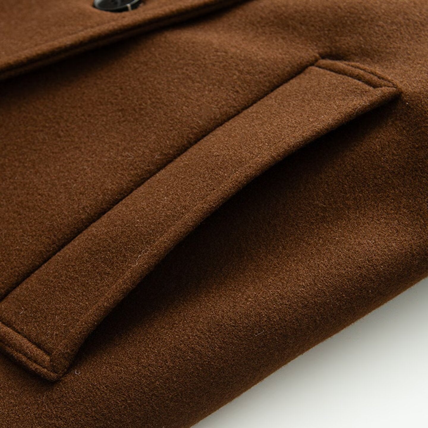 Women's with Belt long style double breasted woolen coat