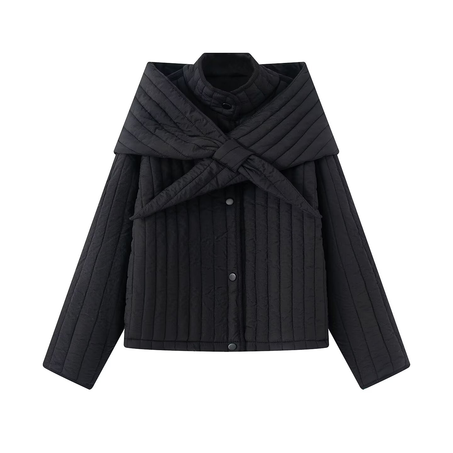 Women's winter New detachable scarf design stand collar cotton Coat