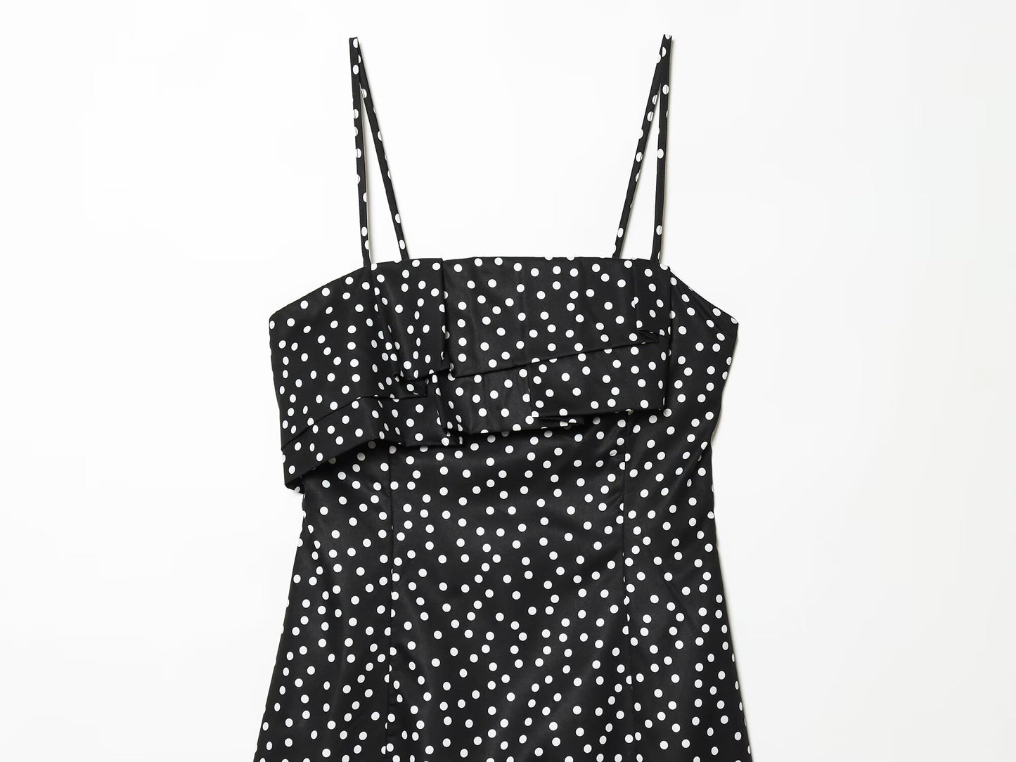 Women's polka dot suspender mini dress