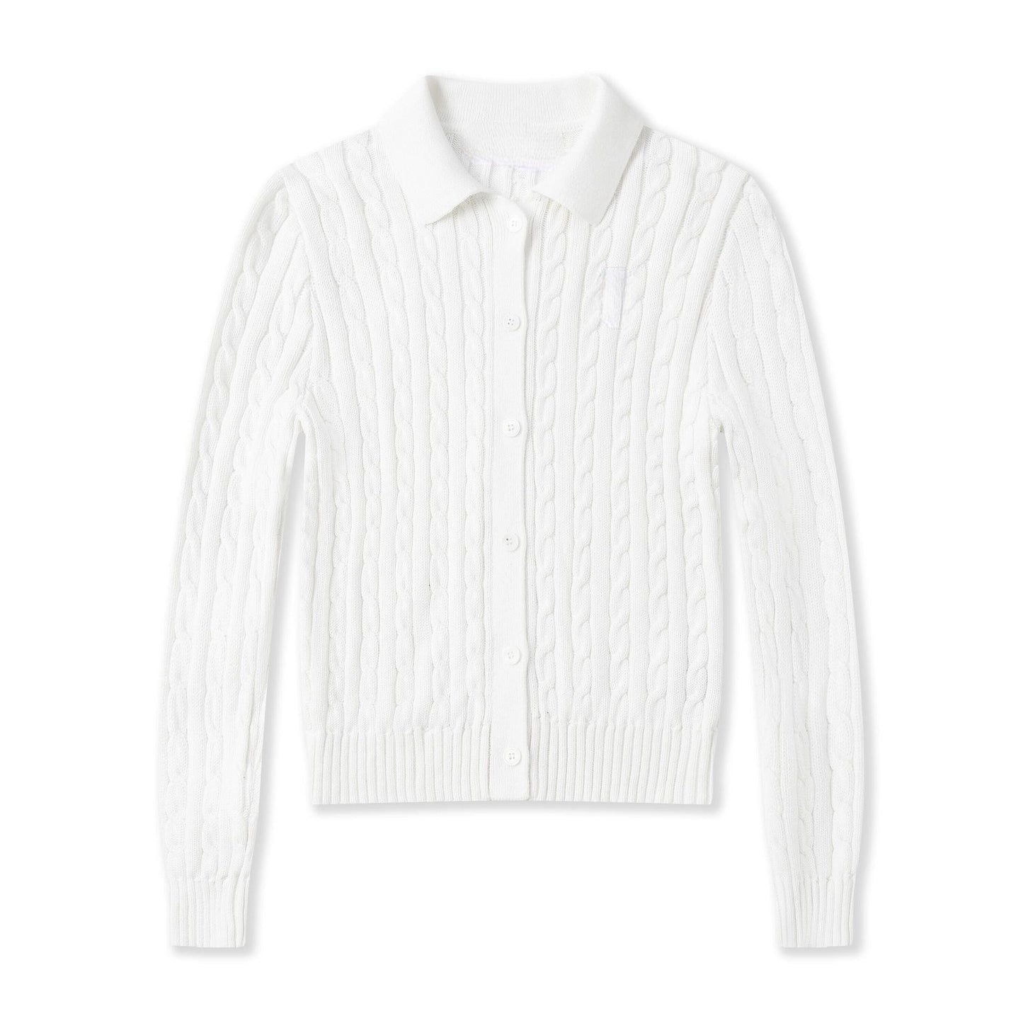 Women's New Sweater Cardigan Basic Classic Embroidered Polo Neck Slim Temperament Thin Coat