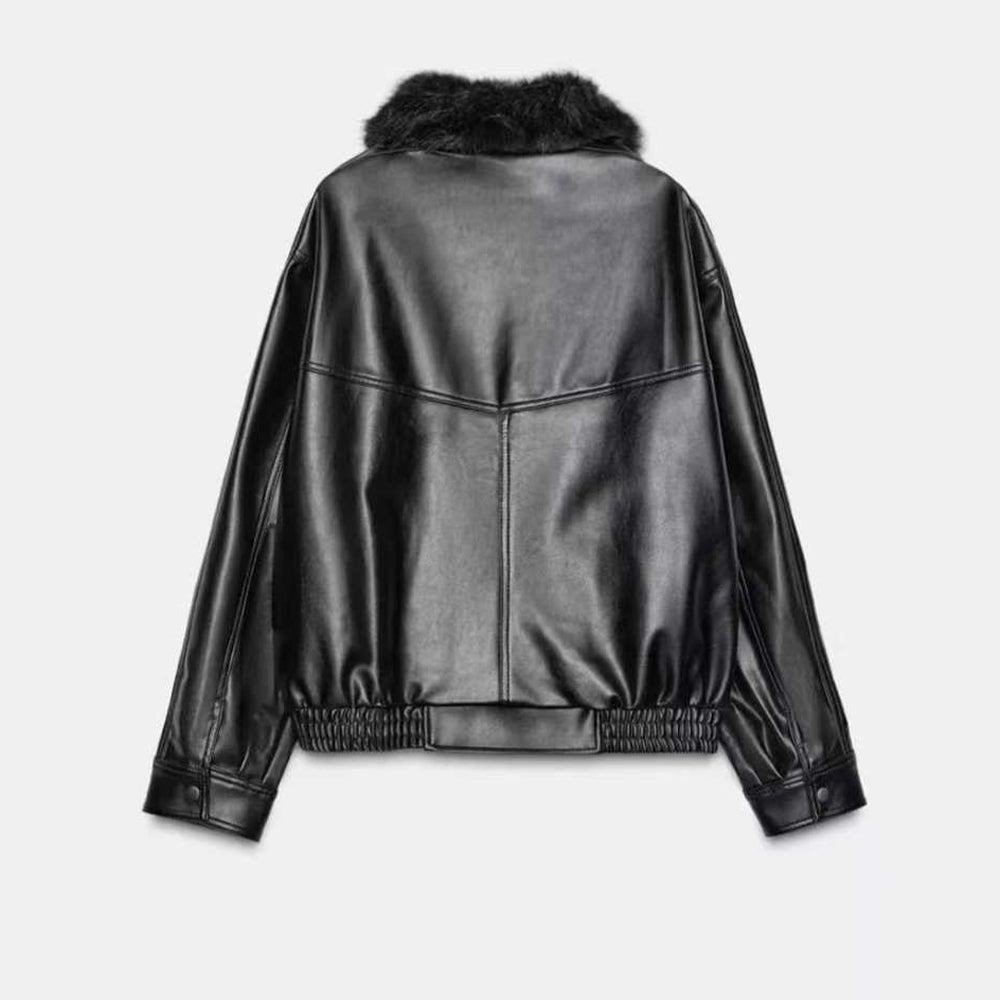 Women's 2025 new Joker detachable fur collar fur coat in autumn and winter