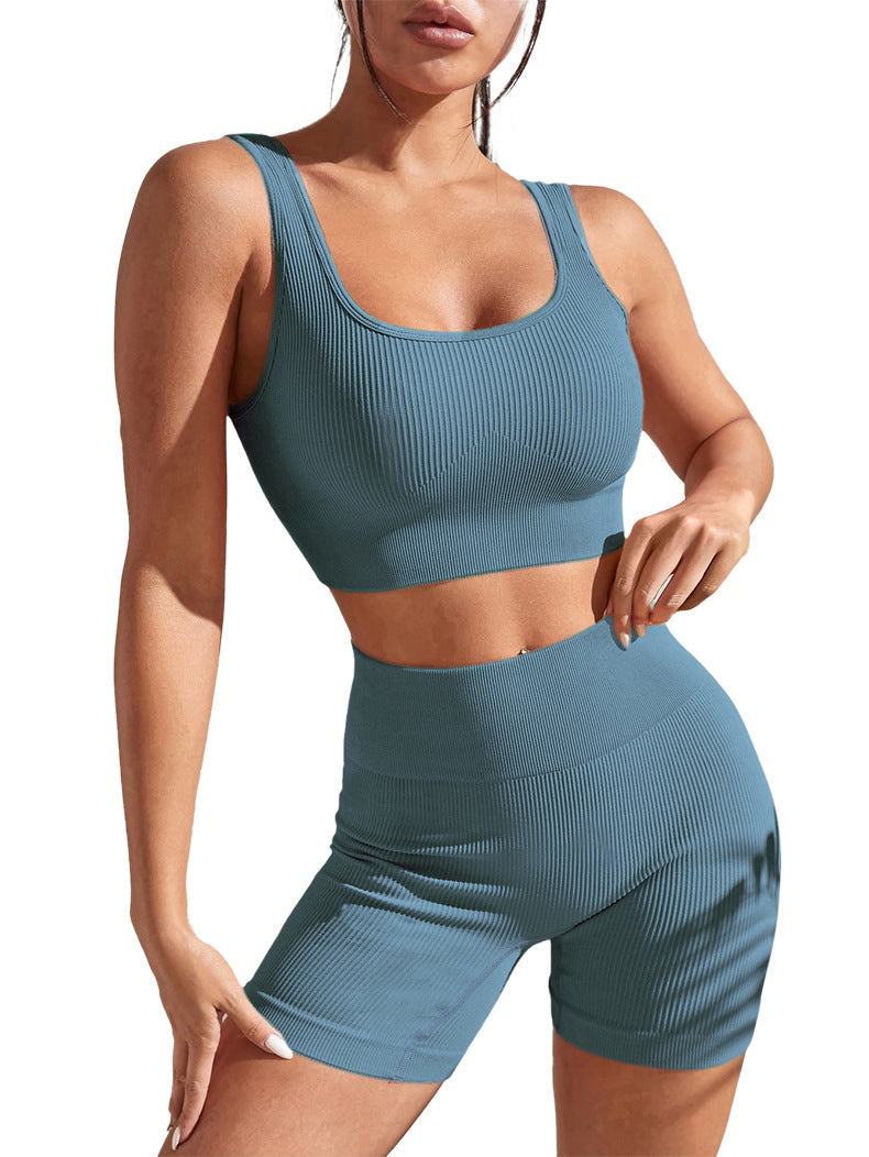 Women's New Seamless Yoga Sports Jacket Quick-drying Moisture Absorption High Waist Hip Yoga Pants Suit