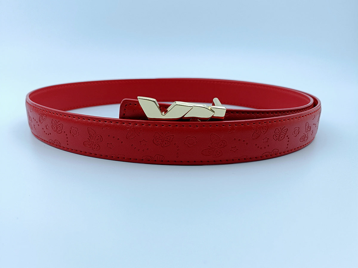 Women's new casual Joker multicolor gold and silver letters decorative belt belt With a box