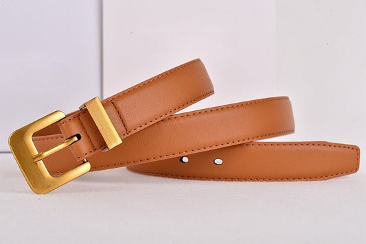 Women's New Fashion Joker Pin Buckle Hollow Letter Design Belt Belt With a box