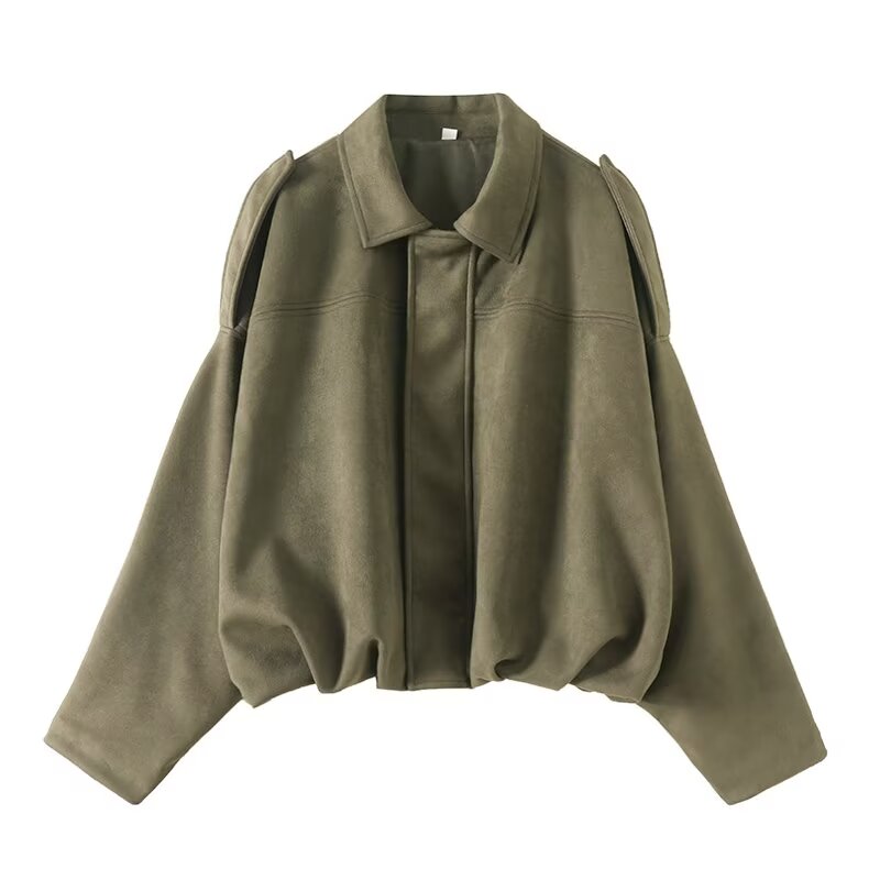 Women's 2025 new fashion loose suede leather texture jacket Coat