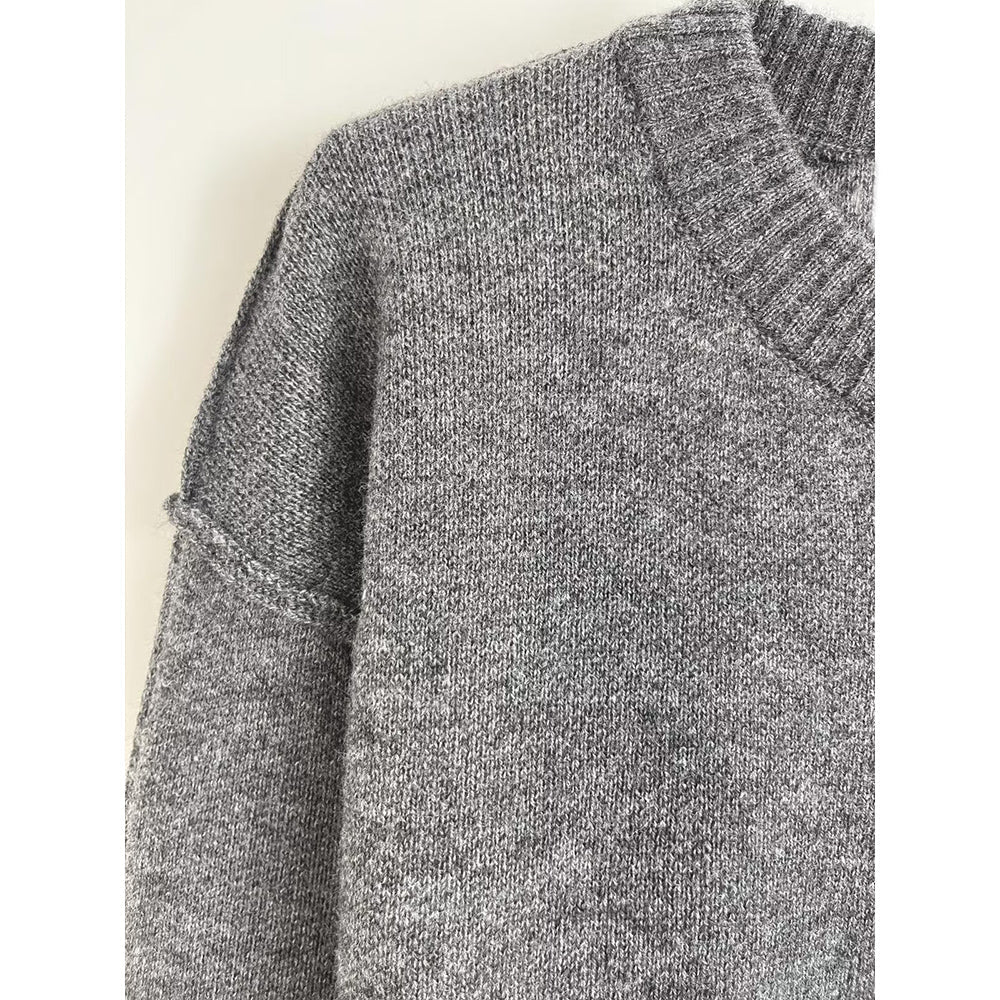 קרדיגן סרוג עם צווארון O וטקסטורה רכה ואופנה חדשה לנשים