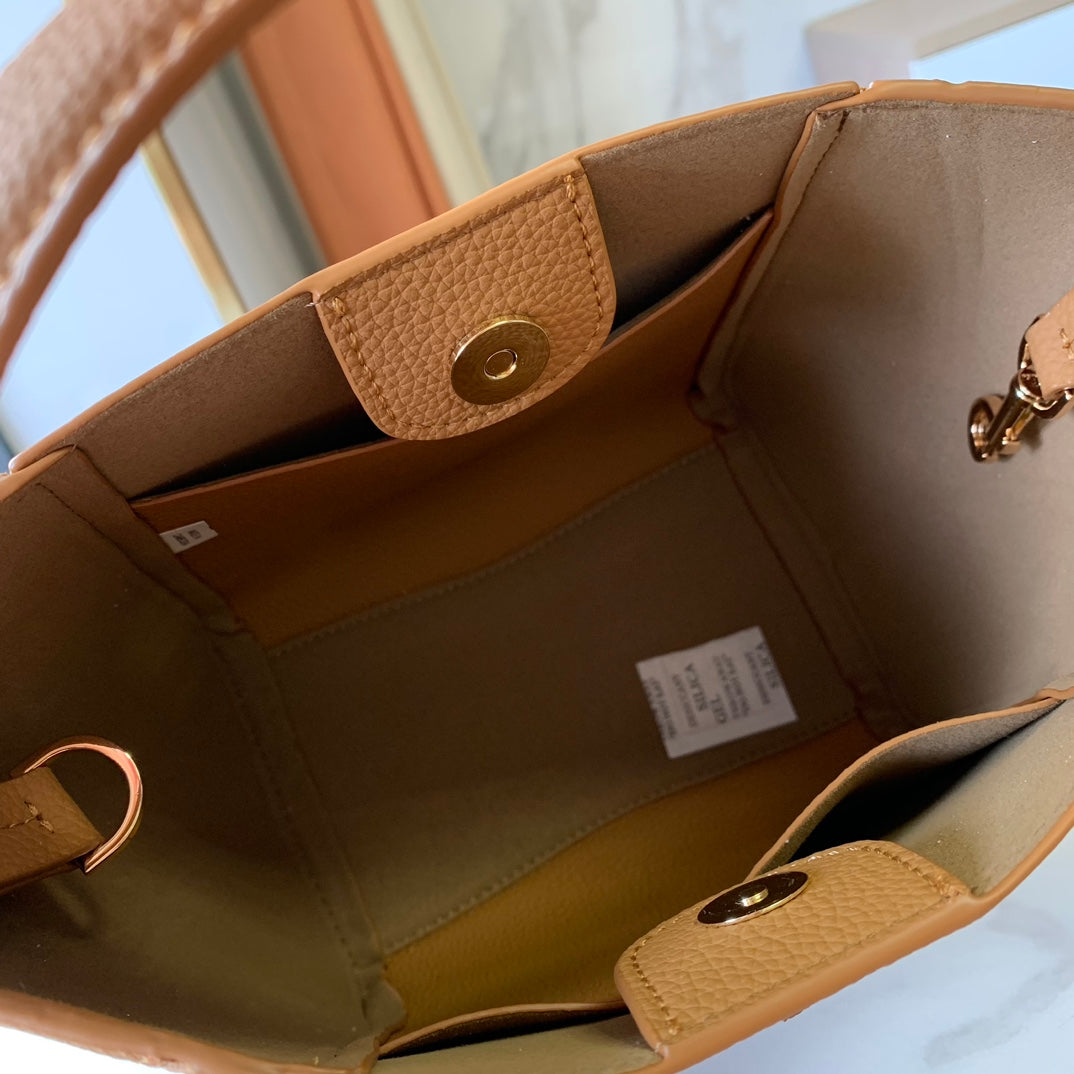 Women's New Fashion Joker Soft Lychee Leather Portable Shoulder Bag Messenger Bag