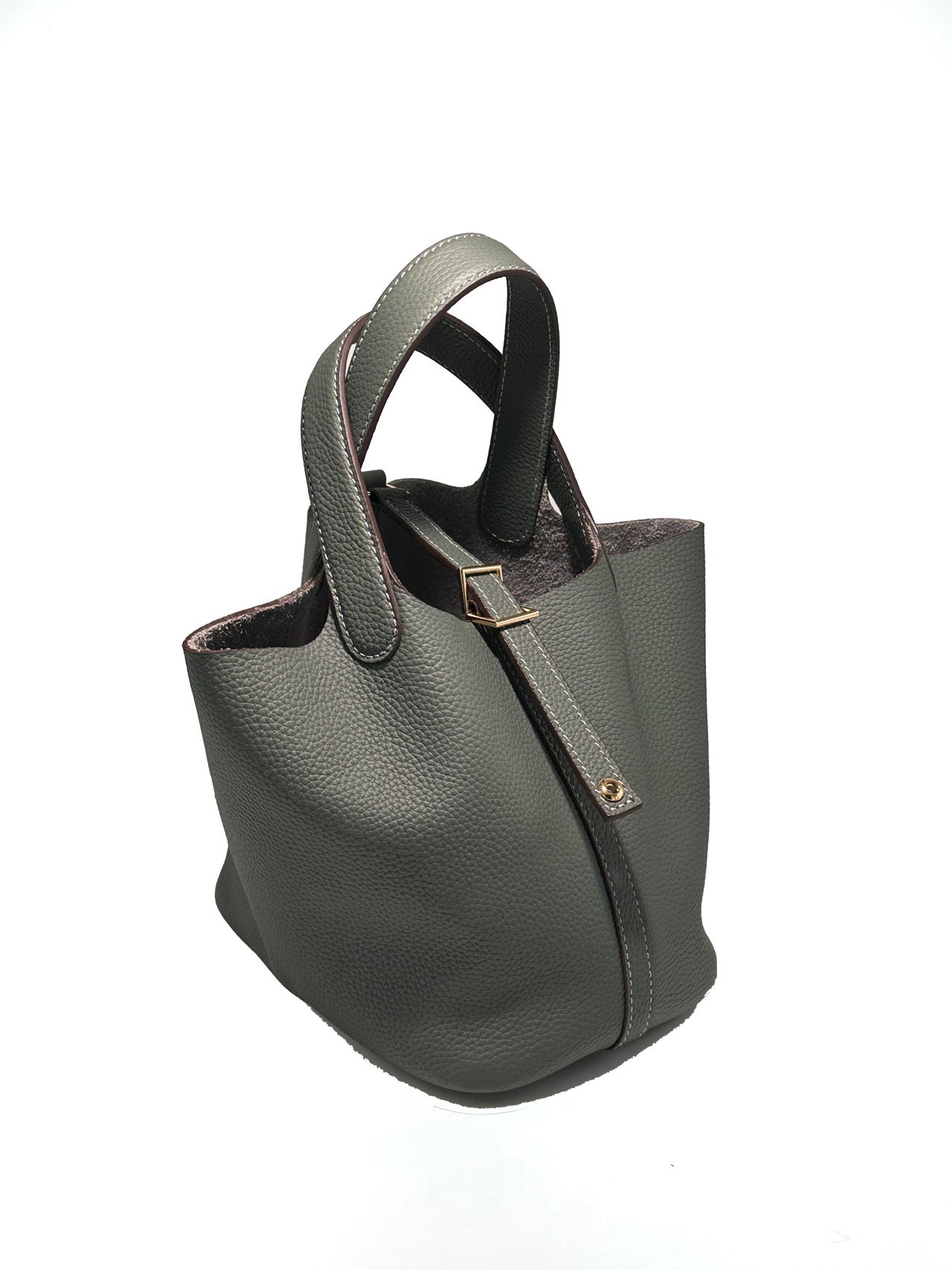 Women's New Casual Fashion Bucket Bag Leather First Leather Portable Shopping Basket Bag