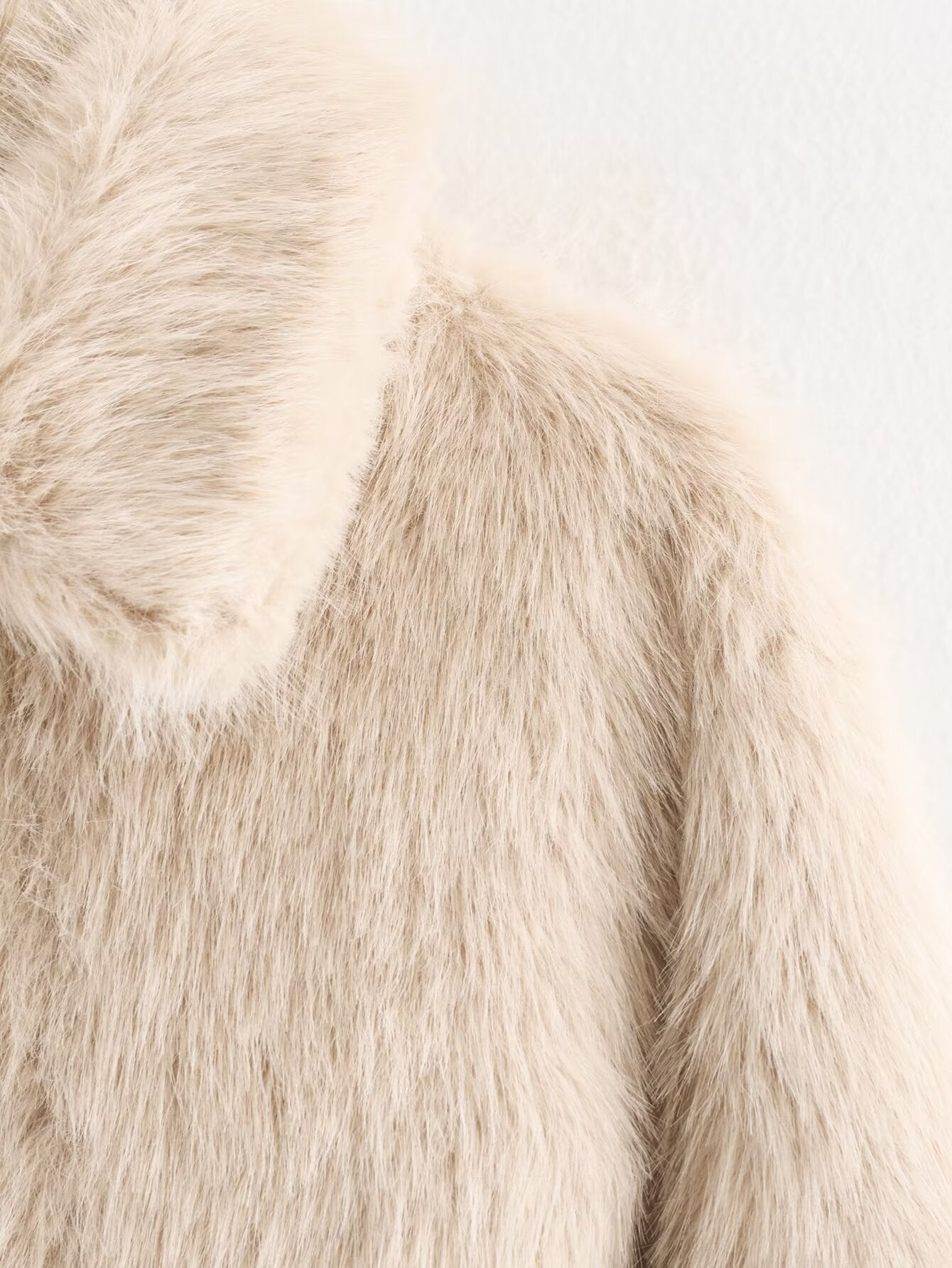 Women's faux fur effect lapel jacket Coat