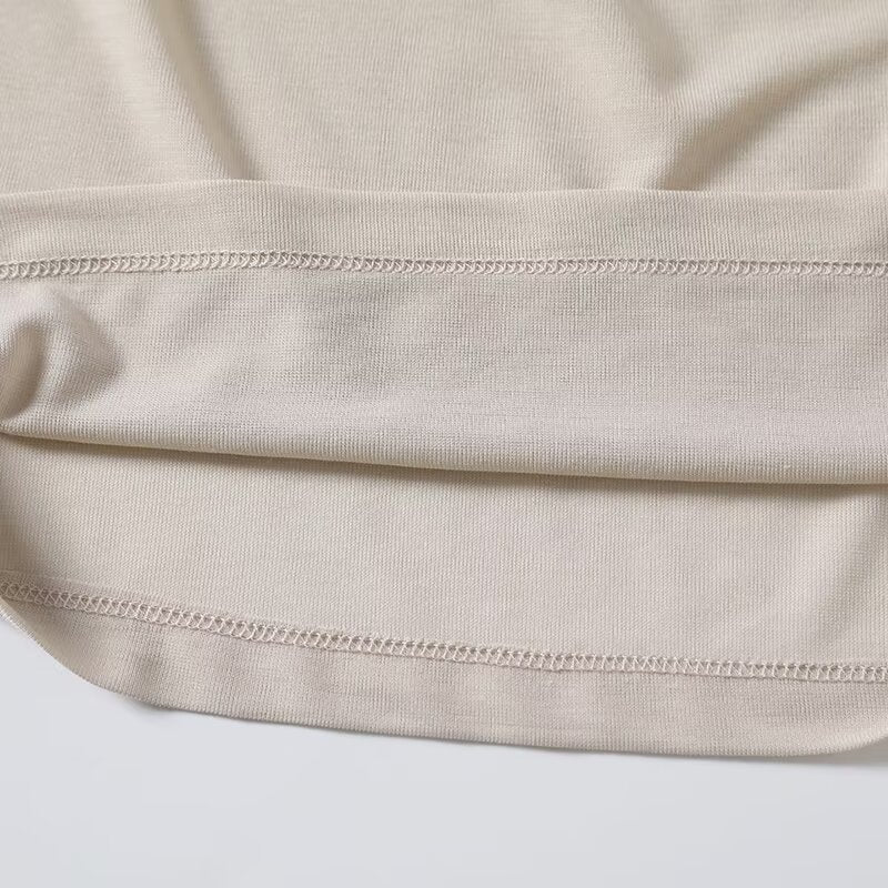 חולצת טריקו ללא שרוולים עם צווארון מתנדנד מוצקה חדשה לנשים