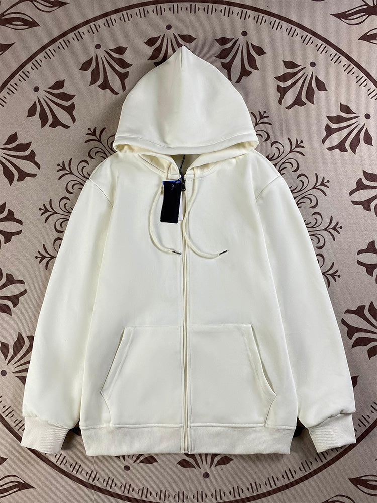 סוודר חדש לנשים עם רקמה של ג'וקר, עיצוב כיסים, שרוולים ארוכים ורוכסן.