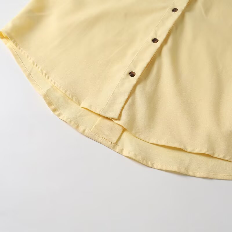 Women's 2025 new fashion loose linen blended button up shirt