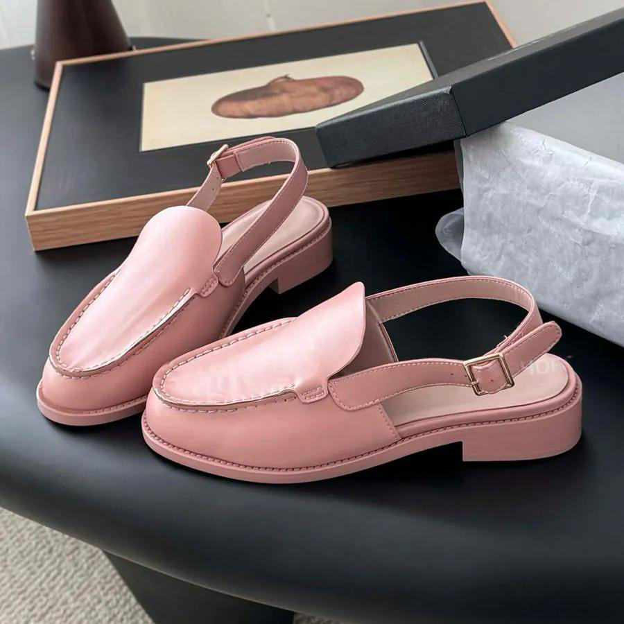 Women's new fashion Joker leather British style flat-bottomed lazy loafers shoes small leather shoes have a shoe box
