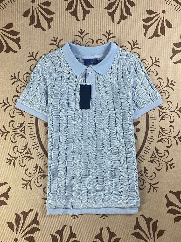 חולצת טי שירט סריגים עם דש רקום של ג'וקר לנשים