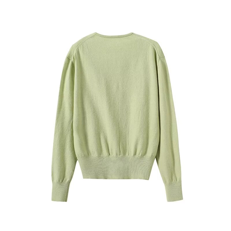 Women's autumn fashion casual long sleeved knitted cardigan