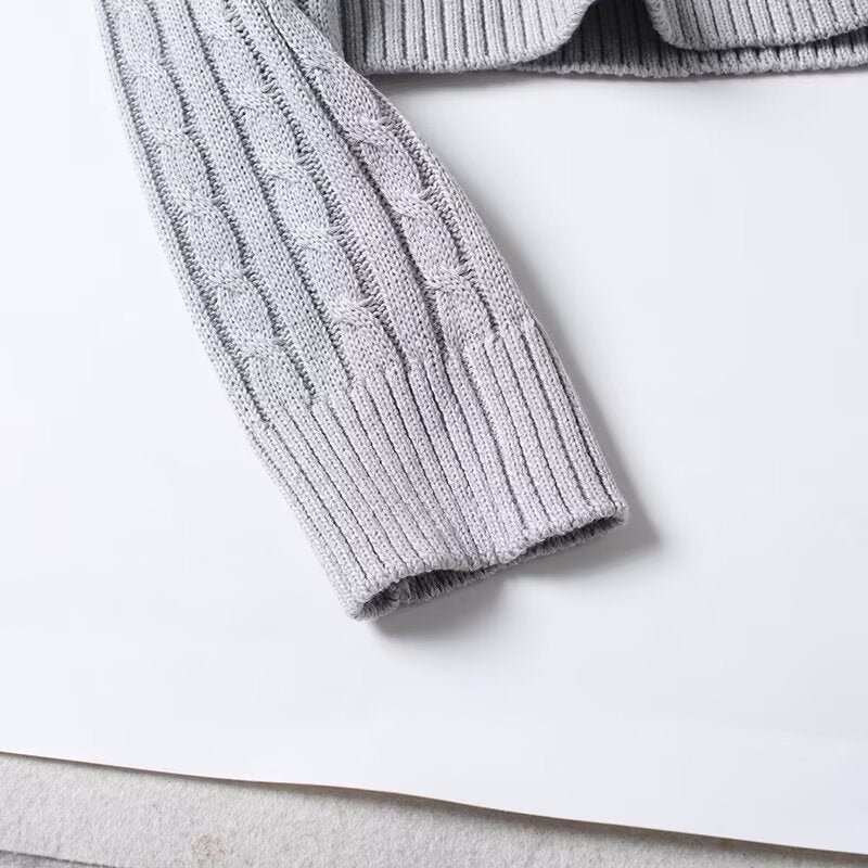 Women's 2025 new fashion striped polo collar knitted sweater