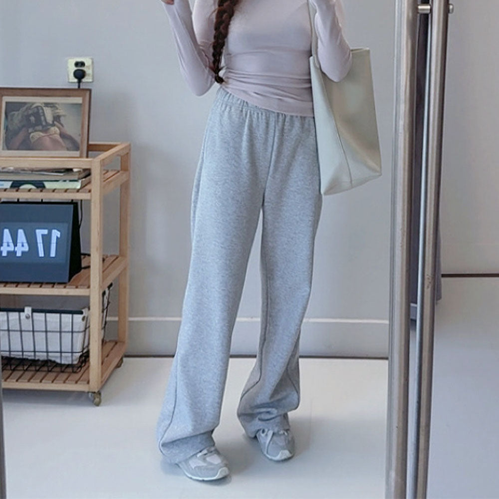 Women's new casual Joker drawstring design loose plus velvet straight pants