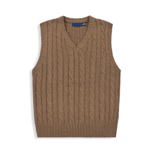 Men's and women's new casual Joker embroidered sweater V-neck knitted vest