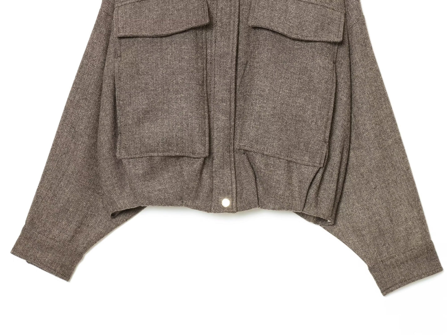 Women's casual stand collar herringbone pattern pilot jacket Coat